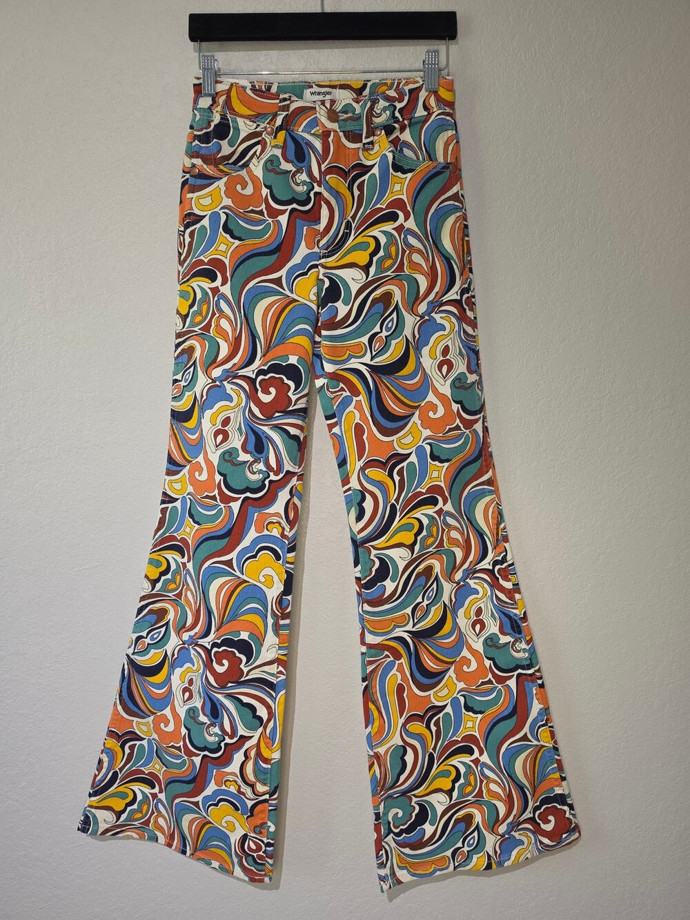 Wrangler NWT Latigo Printed High-Rise Heritage Flare Stretch Jean Sz 24x34